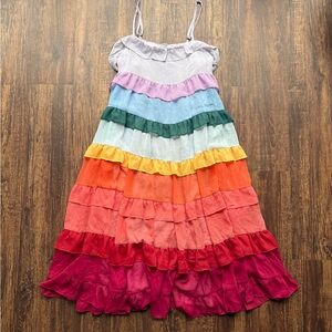 Storia Color Me Pretty Rainbow Tiered Ruffle Dress - Size S